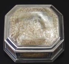 Mother of Pearl Carved Snuff Box