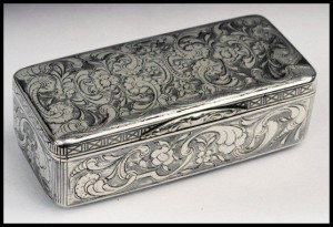 Russian Niello Silver Snuff Box