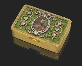 Russian snuffbox by Faberge and Michael Perchin